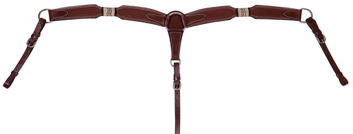 Rawhide & Basketweave Contoured Breast Collar - Chestnut  