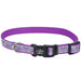 Lazer Brite Dog Collar, 8-12" x 3/8" - Purple Daisy  