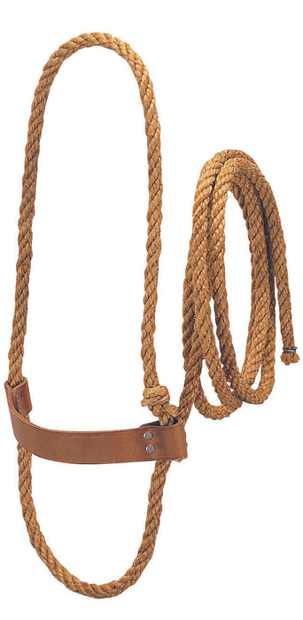 Economy Rope Halter w/Leather Nose Band -   