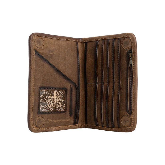 STS Sioux Falls Magnetic Wallet - Brown, Tan & Cream Square 