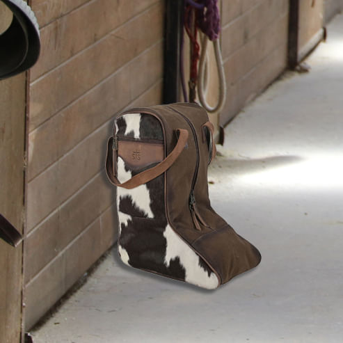 STS Cowhide Full Grain Leather Boot Bag - Brown  