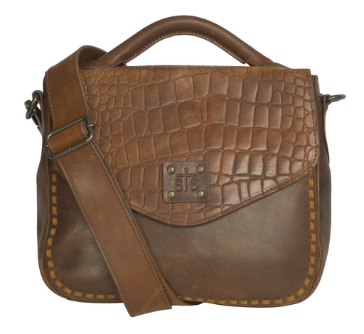 STS Catalina Croc Leather Dakota Crossbody Bag - Brown  