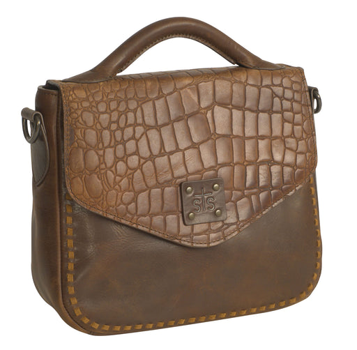 STS Catalina Croc Leather Dakota Crossbody Bag - Brown  