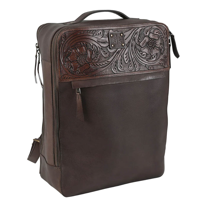 STS Westward Tooled Leather Women's Backpack - Brown  