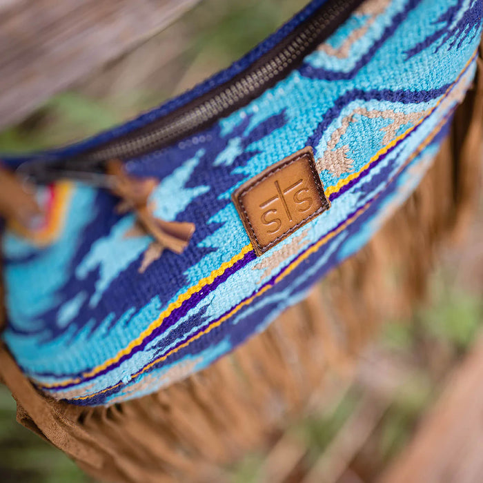 STS Women's Mojave Sky Nellie Western Fringe Purse - Blue  