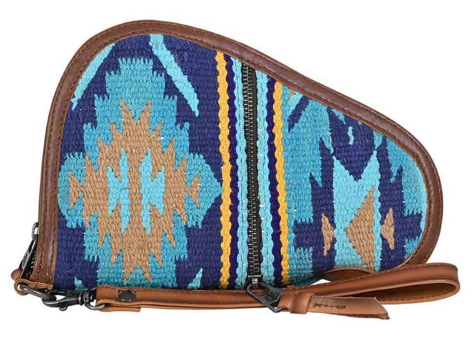 STS Mojave Sky Aztec Pattern Pistol Case w/ Wristlet Strap - Blue  