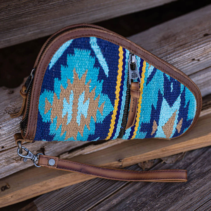 STS Mojave Sky Aztec Pattern Pistol Case w/ Wristlet Strap - Blue  