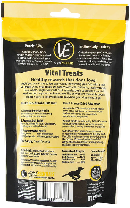 Vital Essentials Freeze-Dried Duck Nibs Dog Treats -   