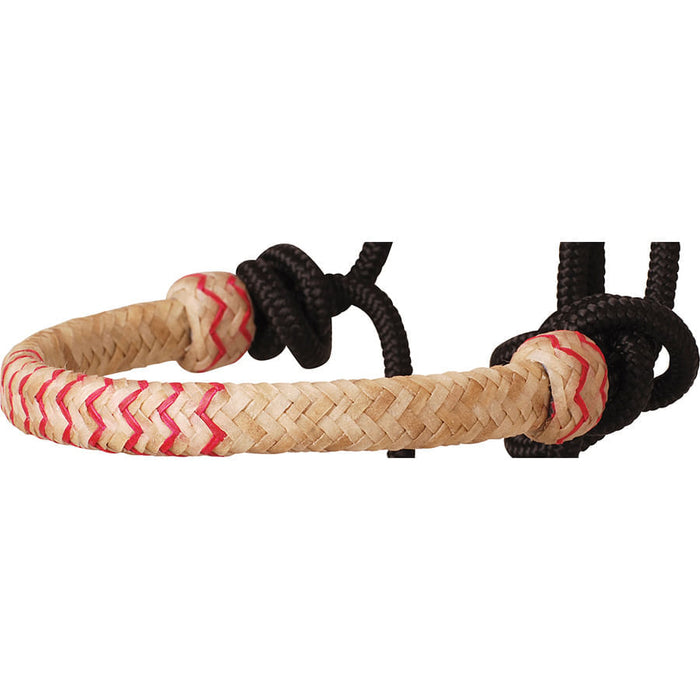 Classic Equine Braided Rawhide Nylon Rope Halter - Red  