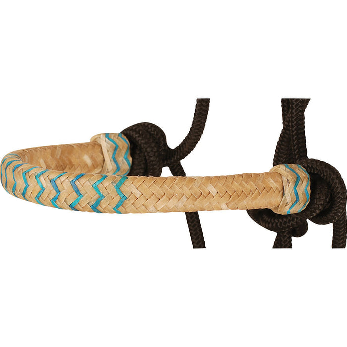 Classic Equine Braided Rawhide Nylon Rope Halter - Blue  