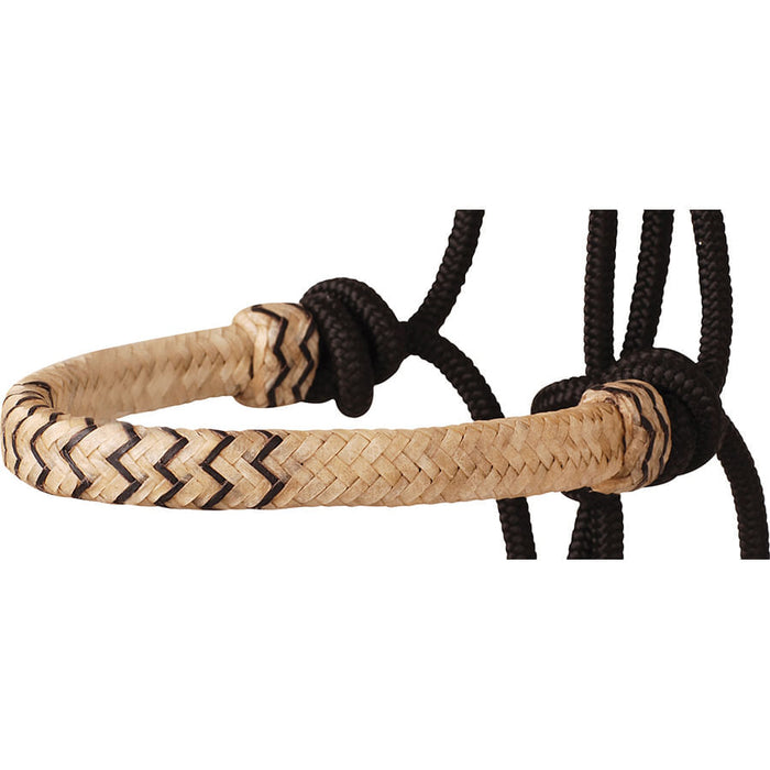 Classic Equine Braided Rawhide Nylon Rope Halter - Black  