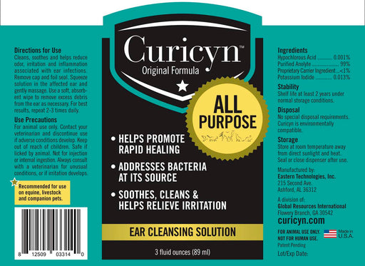 Curicyn Ear Cleansing Solution, 3 oz -   