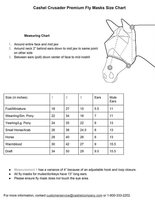 Cashel Crusader Standard Fly Mask with Ears - Horse  