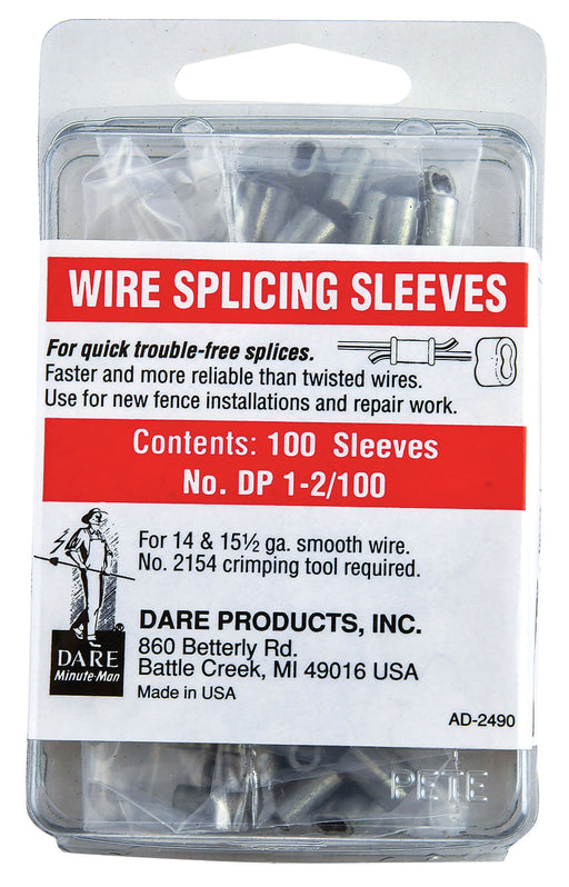 Splicing Sleeves - 14.5 & 15.5 Gauge Smooth Wire, pkg of 100  