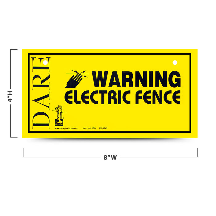 Electric Fence Warning Signs, Pack of 3