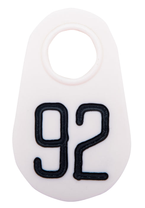 Bock's Nylon Numbered Identification Tags 1-100, White