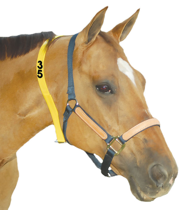 Yellow Numbered Mare ID Neck Strap - Yellow 9 