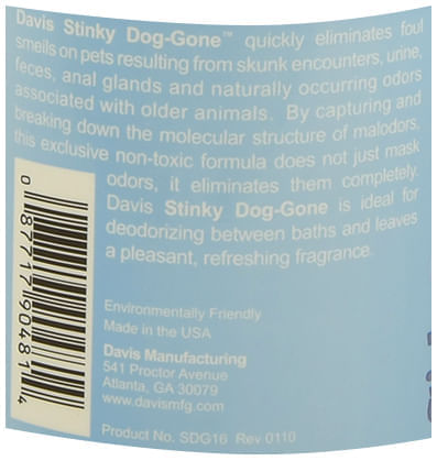 Davis Stinky Dog-Gone (Powerful Pet Deodorizer) Spray, 16 oz with Sprayer - Davis Stinky Dog-Gone Spray, 16 oz with sprayer  