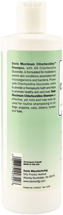 Davis Maximum Chlorhexidine (4%) Shampoo - 12 oz Maximum (4%) Chlorhexidine Shampoo  