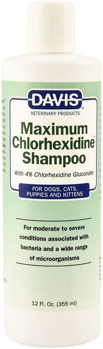 Davis Maximum Chlorhexidine (4%) Shampoo - 12 oz Maximum (4%) Chlorhexidine Shampoo  