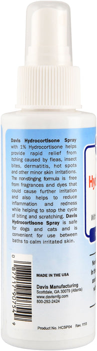 Davis Hydrocortisone Spray, 4oz -   