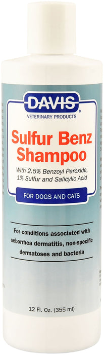 Davis Sulfur Benz (Benzoyl Peroxide) Shampoo - Sulfur Benz Shampoo, 12 oz  