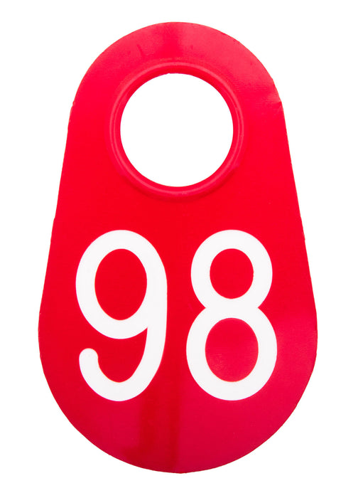 Red Nylon Tags 1-100 - 98  