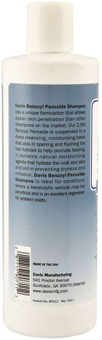 Davis Benzoyl Peroxide Pet Shampoo - Benzoyl Peroxide Shampoo, 12 oz  