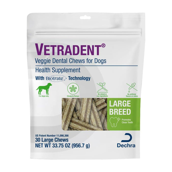 Vetradent Veggie Dental Chews for Dogs – Plaque & Tartar Control, Fresh Breath, Daily Oral Care Treats