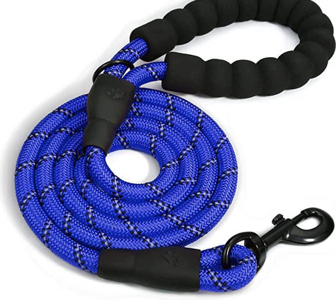 Doggy Tales Braided Rope Leash, 5 ft - Navy  