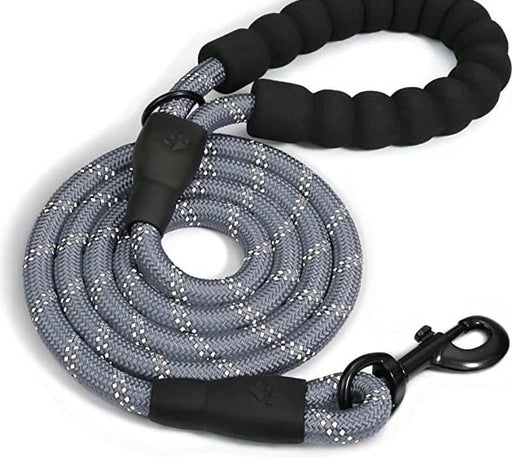 Doggy Tales Braided Rope Leash, 5 ft - Gray  