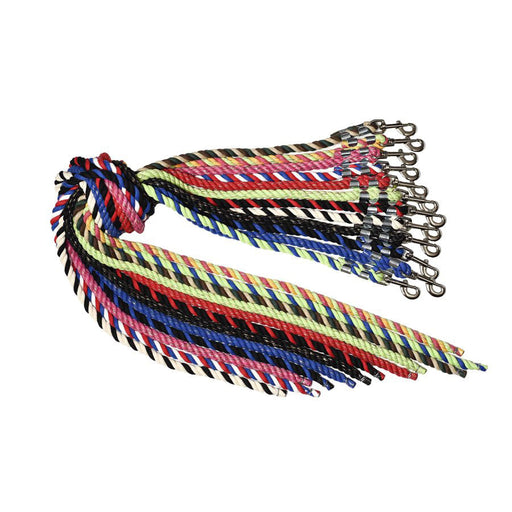 Perri's Leather Glitter Cotton Lead Rope, Assorted Colors, 1/2" x 6' - Multi 1/2" x 6' Multi