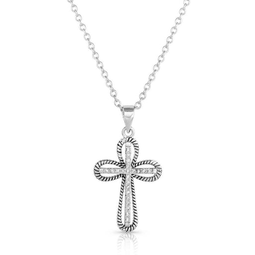 Expressive Faith Crystal Cross Necklace -   