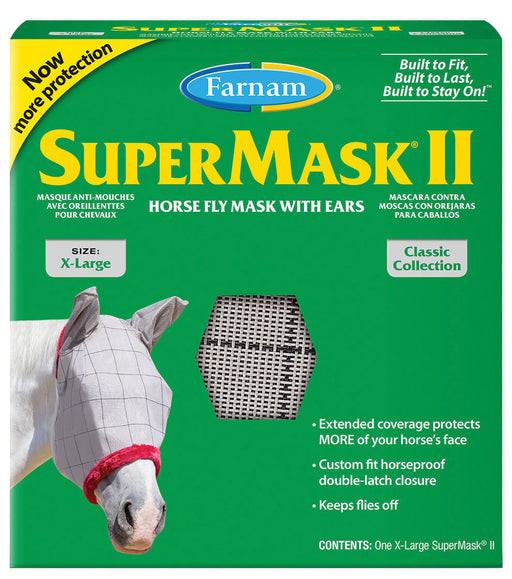 SuperMask II Classic Fly Mask with Ears, XL -   