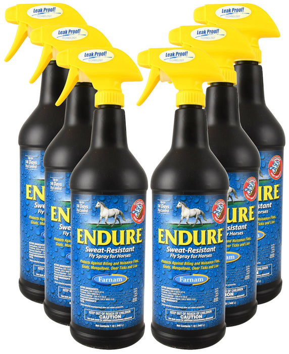 32 oz Endure Sweat-Resistant Fly Spray, 6 pack -   