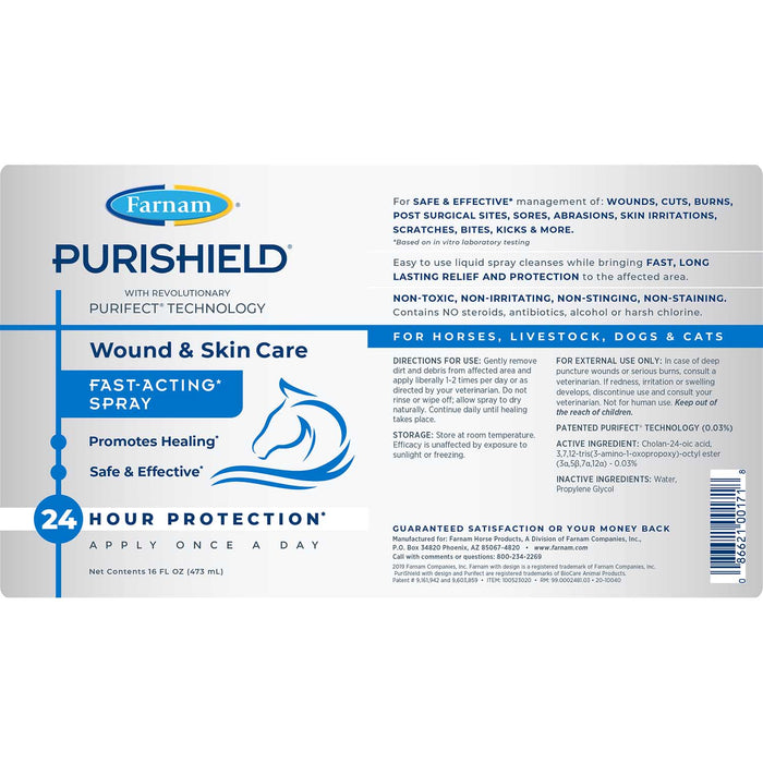 PuriShield Wound & Skin Care Fast-Acting Wound Spray -   