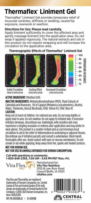 Thermaflex Liniment Gel with MSM, 12 oz - 12 oz Thermaflex Liniment Gel  