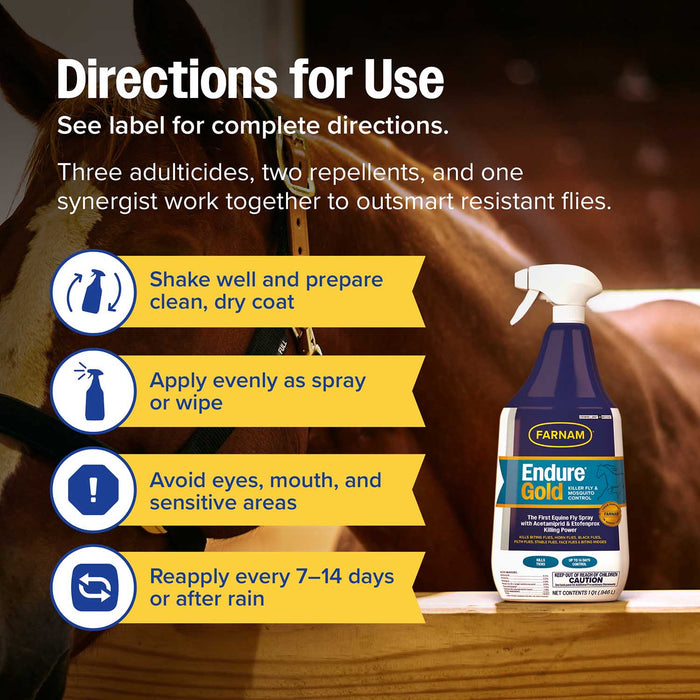Farnam Endure Gold Killer Fly & Mosquito Spray Size 15 oz