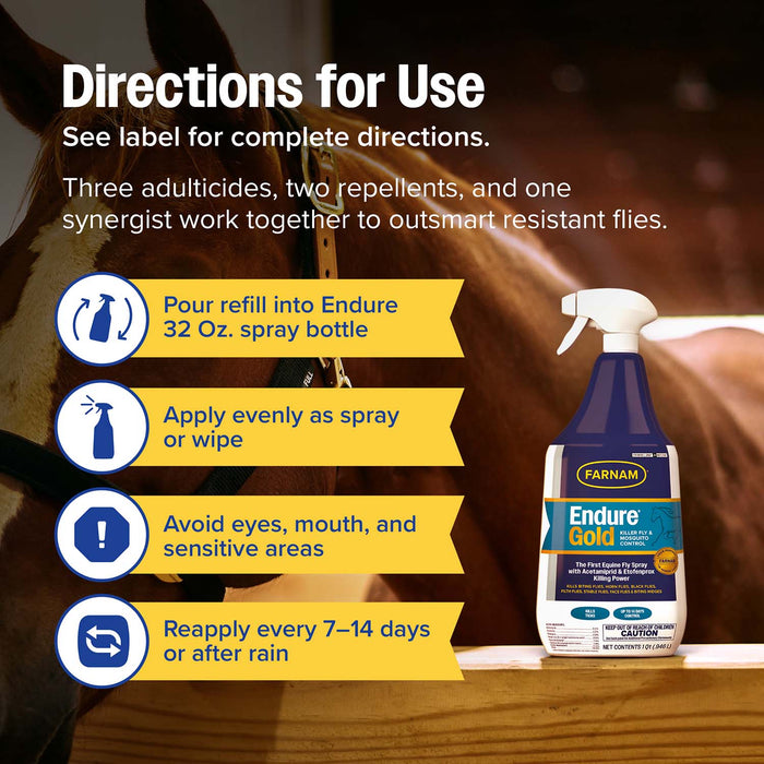 Farnam Endure Gold Killer Fly & Mosquito Spray Size 32 oz