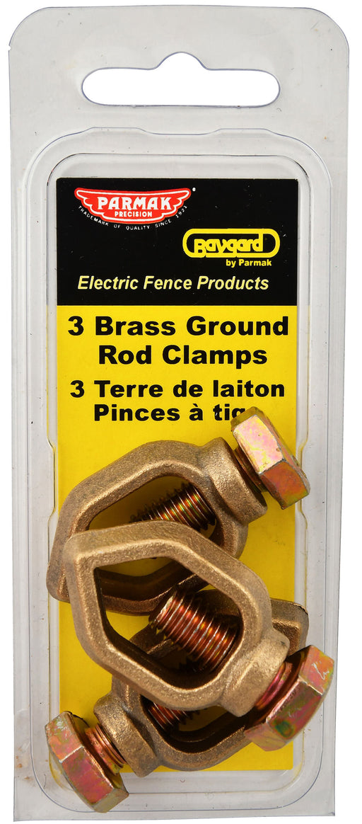 Brass Grounding Rod Clamps, 3 pack -   