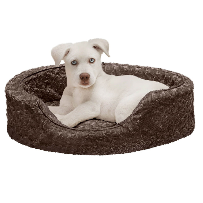 Ultra Plush Oval Cuddler with Insert Pillow, Small - Chocolate  