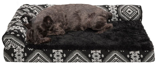 Southwest Kilim Orthopedic Chaise, Large - Black Medallion  