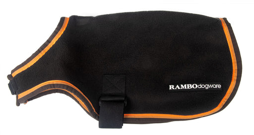 Rambo Deluxe Dog Coat, Black/Orange - XXXLarge  