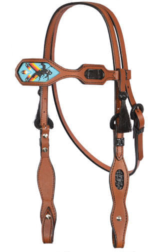 Alamo Saddlery Native American Inlaid Beaded Tack - Native American Inlaid Beaded Headstall  