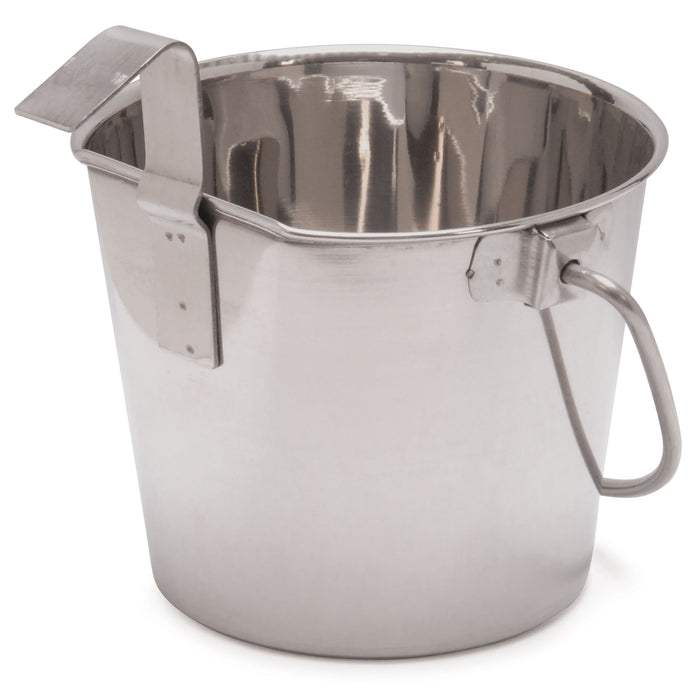 Stainless Steel Flat-Sided Pails - 1 Quart SS Flat Sided Pail, (1 hook)  