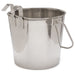 Stainless Steel Flat-Sided Pails - 4 Quart SS Flat Sided Pail, (2 hooks)  