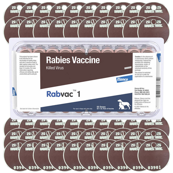 RabVac 1 Rabies Vaccine Kit with Tags for Dogs & Cats