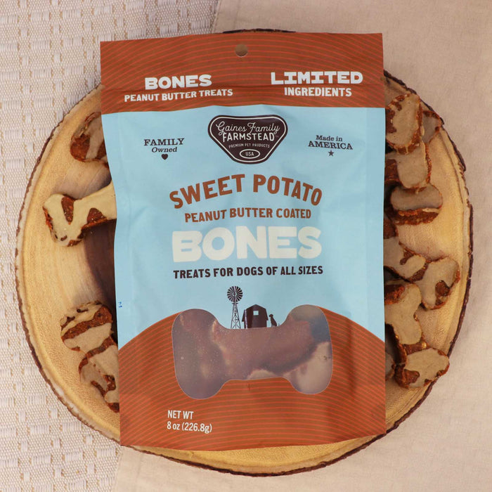 Sweet Potato Bones Dog Treats – All Natural, Limited Ingredient, Oven-Baked, Made in USA