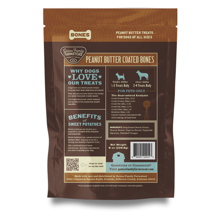 Sweet Potato Bones Dog Treats – All Natural, Limited Ingredient, Oven-Baked, Made in USA