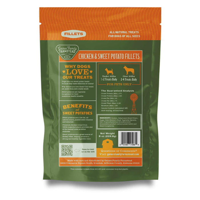 All Natural Meat & Sweet Potato Fillets Dog Treats – Limited Ingredient, Made in USA